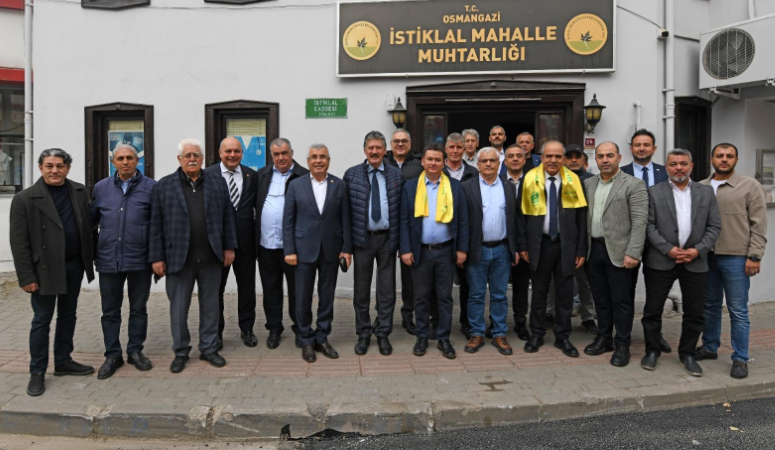 Osmangazi Belediye Başkanı Erkan Aydın, mahalle ziyaretleri kapsamında İstiklal Mahallesi