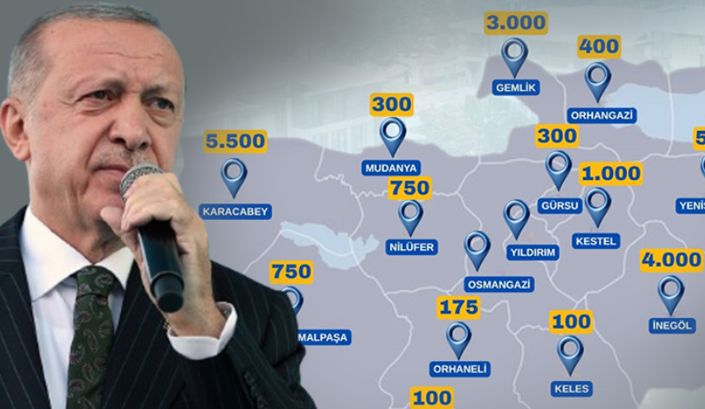 Önceki günlerde açıklanan 500 Bin Sosyal Konut Projesi kapsamında, Bursa