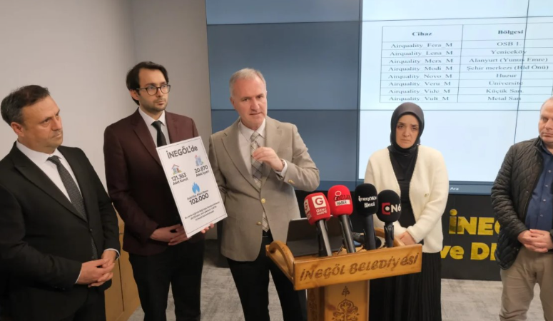 İnegöl Belediye Başkanı Alper Taban, 2021 yılında kurulan hava kalitesi