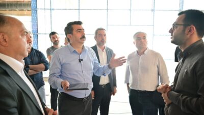 Yıldırım Belediyesi’nin ilçeye kazandıracağı Piremir Gençlik ve Spor Merkezi’ndeki inşaat