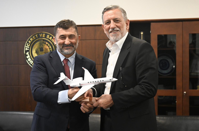 Bursa Ticaret ve Sanayi Odası'nda (BTSO), VatanJet yöneticileri ile gerçekleştirilen